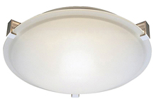  20166 - 2-Light 3 Square Tab Ceiling Mount - NK White Glass